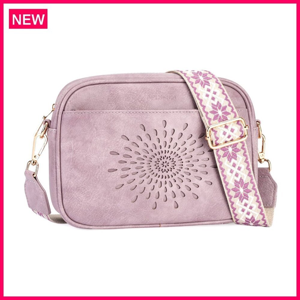 Quilted Vegan Leather Crossbody Bag with Adjustable Strap, 9.3x7.9x3.3